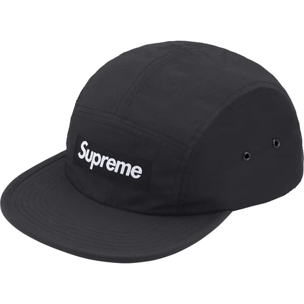 Supreme Waxed Ripstop Camp Cap - Black (front)