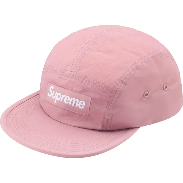 Supreme Waxed Ripstop Camp Cap - Light Pink (front)