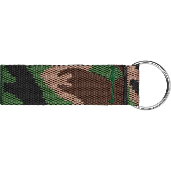 Supreme Webbing Keychain - Green Camo (front)
