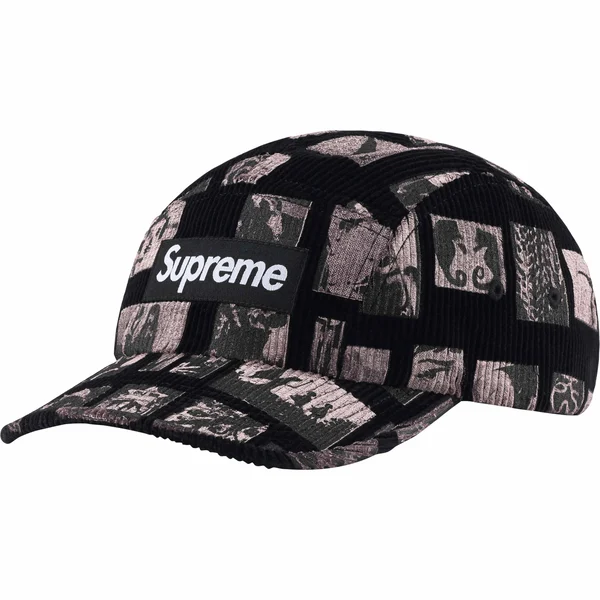 Supreme Weirdo Dave Corduroy Camp Cap - Black (front)