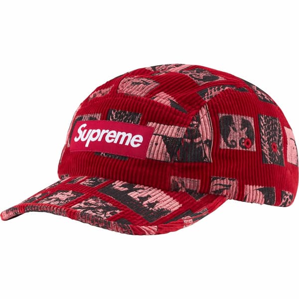 Supreme Weirdo Dave Corduroy Camp Cap - Red (front)
