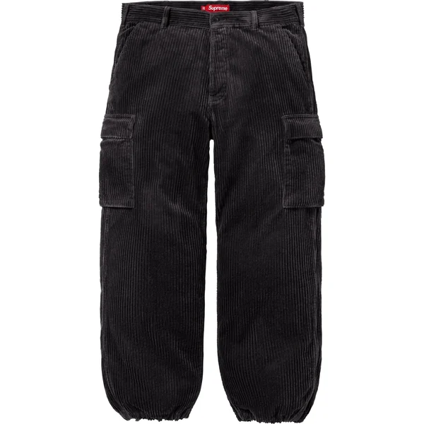 Supreme Wide Wale Corduroy Cargo Pant - Black (front)