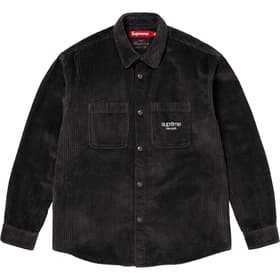 Supreme Wide Wale Corduroy Snap Shirt Black