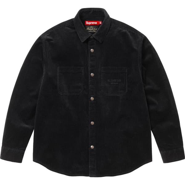 Supreme Wide Wale Corduroy Snap Shirt - Black (front)