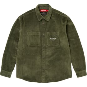 Supreme Wide Wale Corduroy Snap Shirt Olive