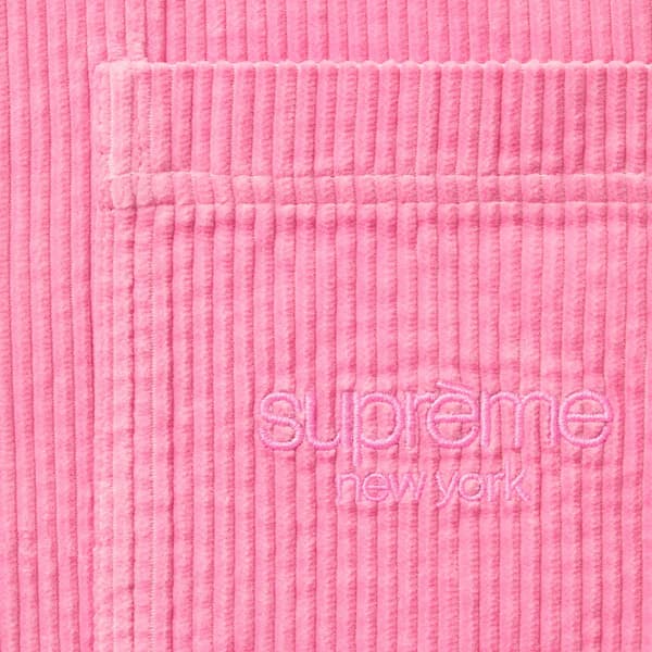 Supreme Wide Wale Corduroy Snap Shirt - Pink (front)