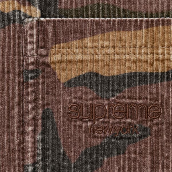 Supreme Wide Wale Corduroy Snap Shirt - Woodland Camo (front)