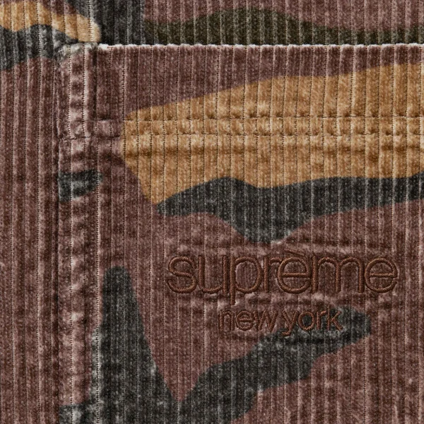 Supreme Wide Wale Corduroy Snap Shirt - Woodland Camo (front)
