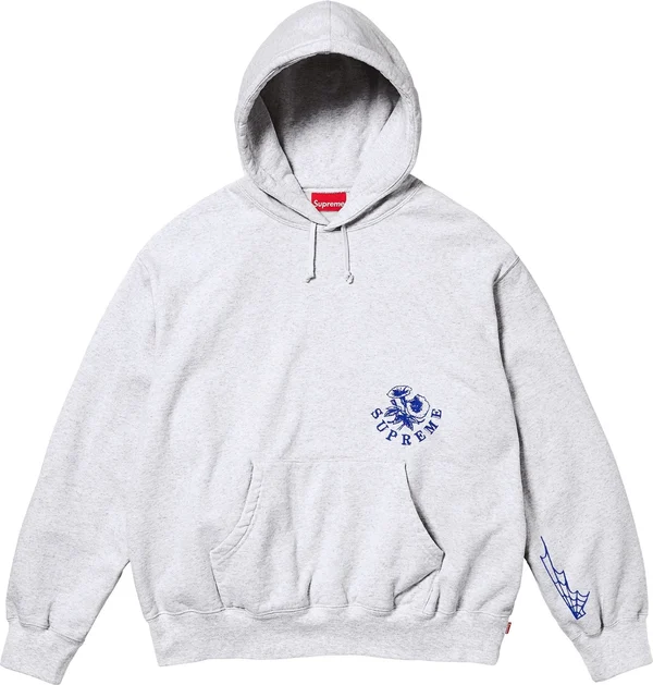 Supreme Wild Embroidered Hooded Sweatshirt - Ash Grey (front)