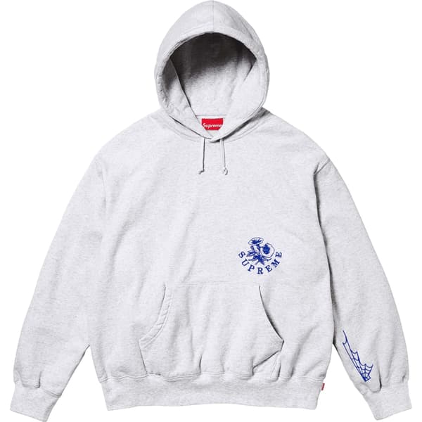 Supreme Wild Embroidered Hooded Sweatshirt - Ash Grey (front)