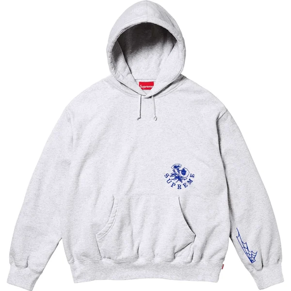 Supreme Wild Embroidered Hooded Sweatshirt - Ash Grey (front)