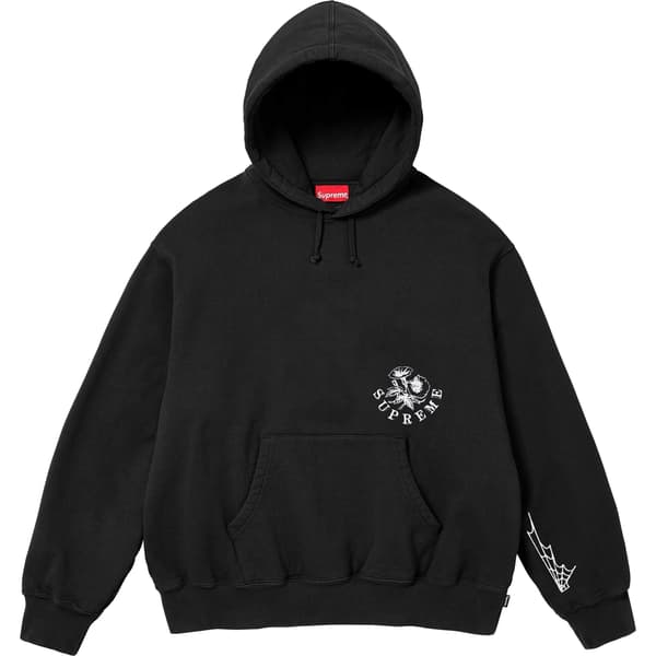 Supreme Wild Embroidered Hooded Sweatshirt - Black (front)