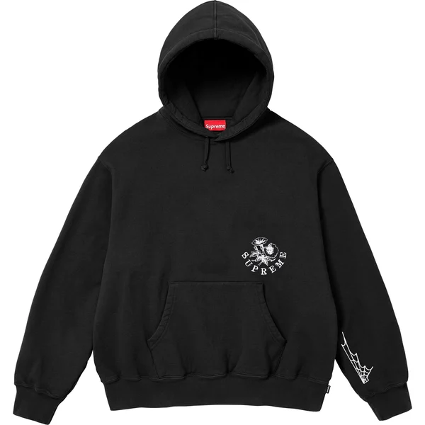 Supreme Wild Embroidered Hooded Sweatshirt - Black (front)