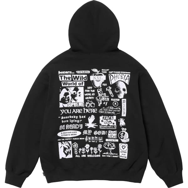 Supreme Wild Embroidered Hooded Sweatshirt - Black (front)