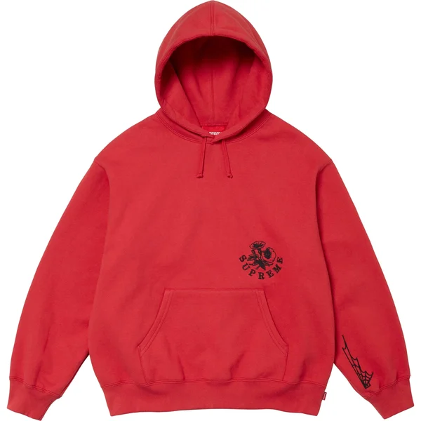 Supreme Wild Embroidered Hooded Sweatshirt - Burnt Red (front)