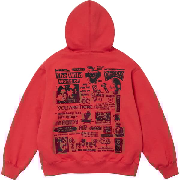 Supreme Wild Embroidered Hooded Sweatshirt - Burnt Red (front)