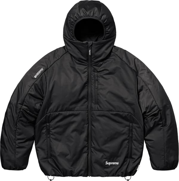 Supreme WINDSTOPPER Insulated Hooded Jacket - Black (front)