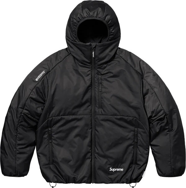 Supreme WINDSTOPPER Insulated Hooded Jacket - Black (front)