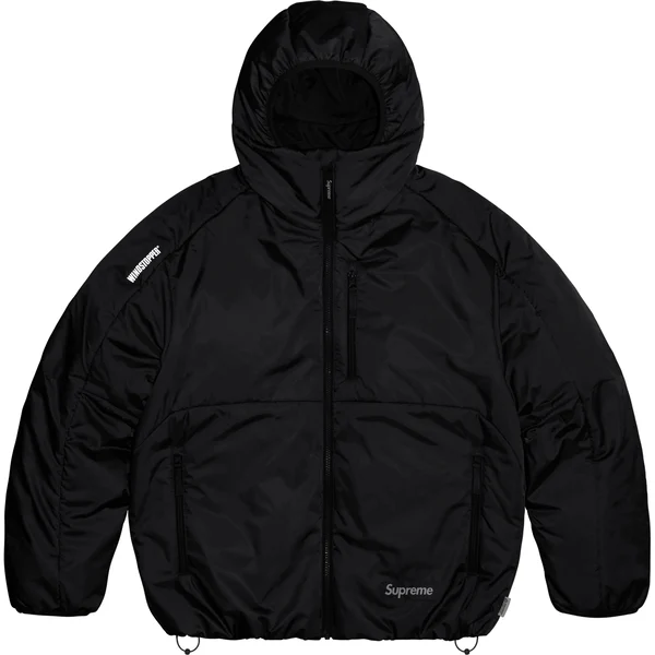 Supreme WINDSTOPPER Insulated Hooded Jacket - Black (front)