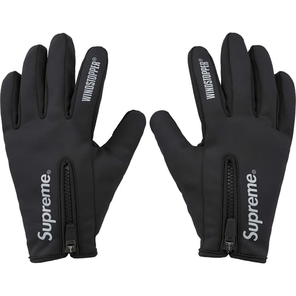 Supreme WINDSTOPPER Zip Gloves - Black (front)
