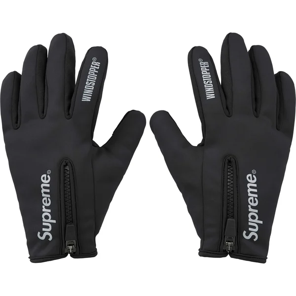 Supreme WINDSTOPPER Zip Gloves - Black (front)