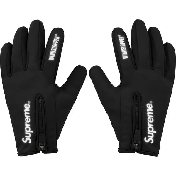 Supreme WINDSTOPPER Zip Gloves - Black (front)