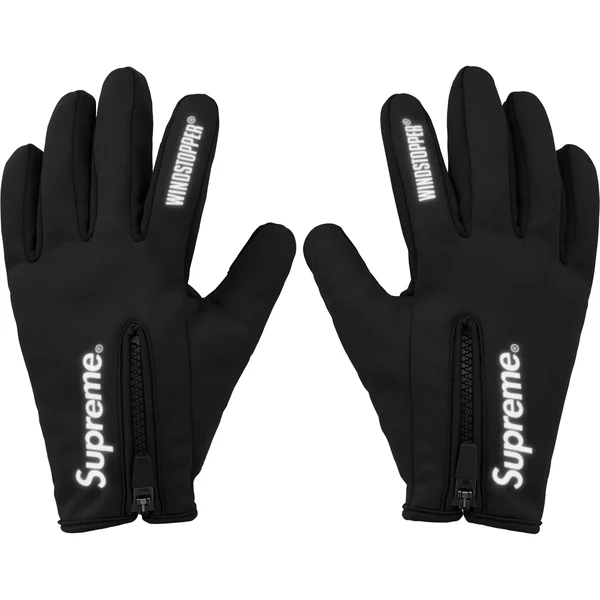 Supreme WINDSTOPPER Zip Gloves - Black (front)