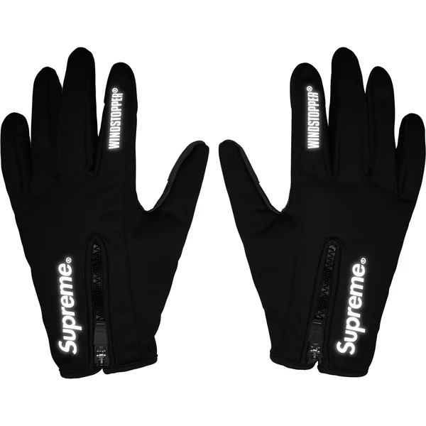 Supreme WINDSTOPPER Zip Gloves - Black (front)
