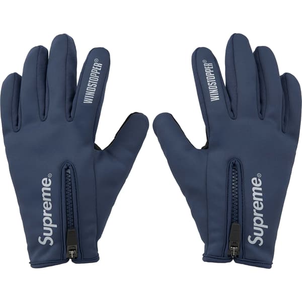 Supreme WINDSTOPPER Zip Gloves - Navy (front)