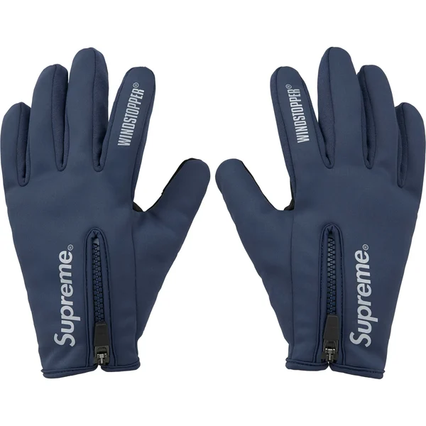 Supreme WINDSTOPPER Zip Gloves - Navy (front)