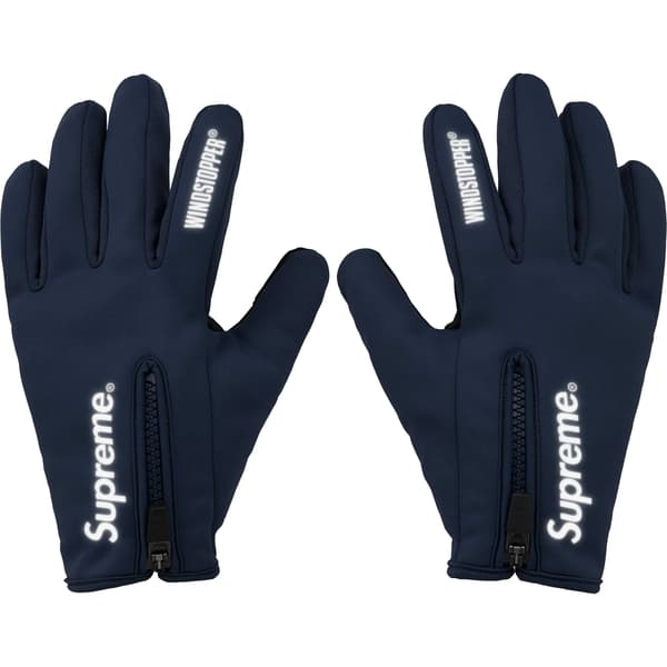 Supreme WINDSTOPPER Zip Gloves - Navy (front)