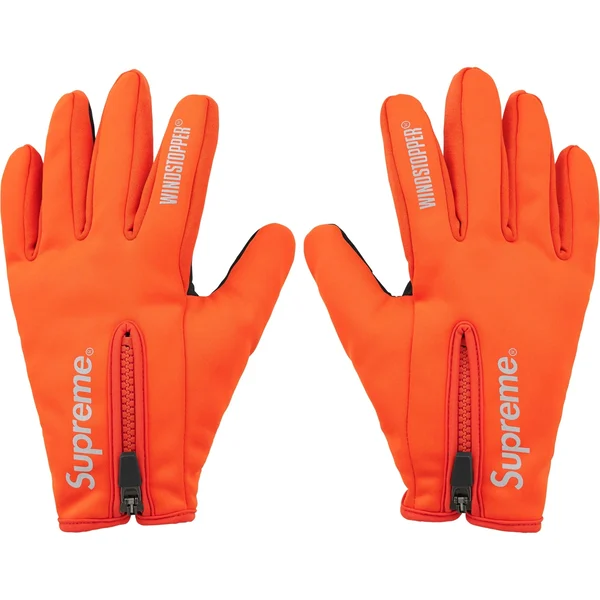 Supreme WINDSTOPPER Zip Gloves - Orange (front)