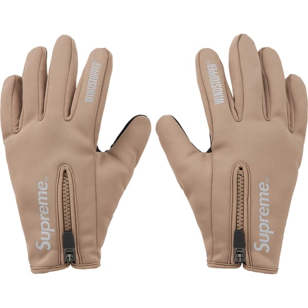 Supreme WINDSTOPPER Zip Gloves - Taupe (front)