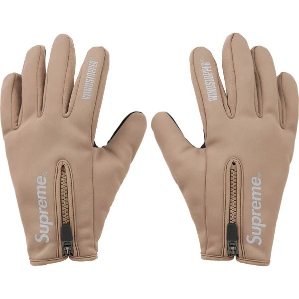 Supreme WINDSTOPPER Zip Gloves - Taupe (front)