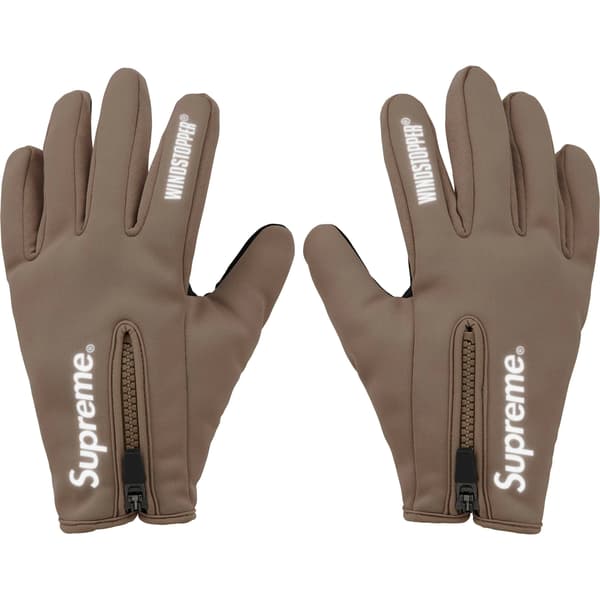 Supreme WINDSTOPPER Zip Gloves - Taupe (front)