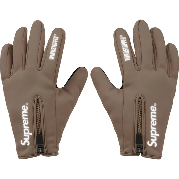 Supreme WINDSTOPPER Zip Gloves - Taupe (front)