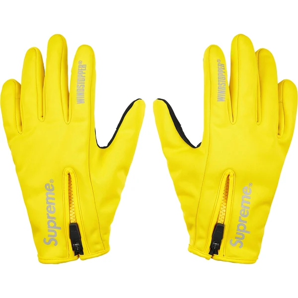 Supreme WINDSTOPPER Zip Gloves - Yellow (front)