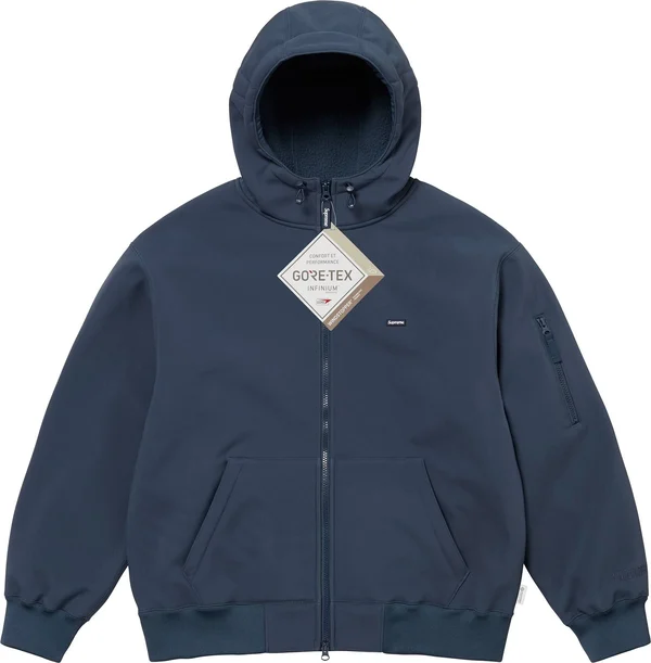 Supreme WINDSTOPPER Zip Up Hooded Sweatshirt - Navy (front)