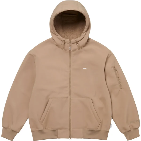 Supreme WINDSTOPPER Zip Up Hooded Sweatshirt - Taupe (front)