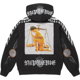 Supreme Wings Zip Up Hooded Sweatshirt Black