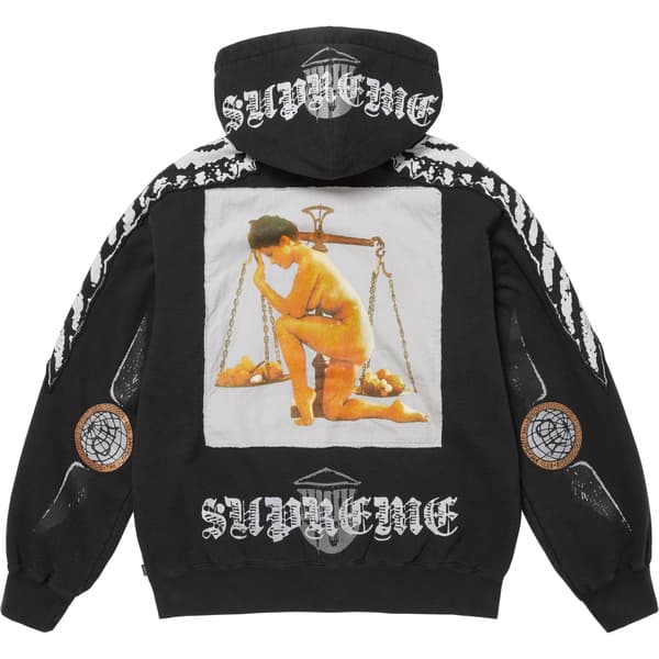 Supreme Wings Zip Up Hooded Sweatshirt - Black (front)