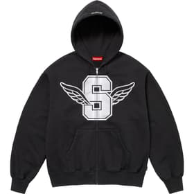 Supreme Wings Zip Up Hooded Sweatshirt Black