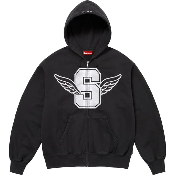 Supreme Wings Zip Up Hooded Sweatshirt - Black (front)