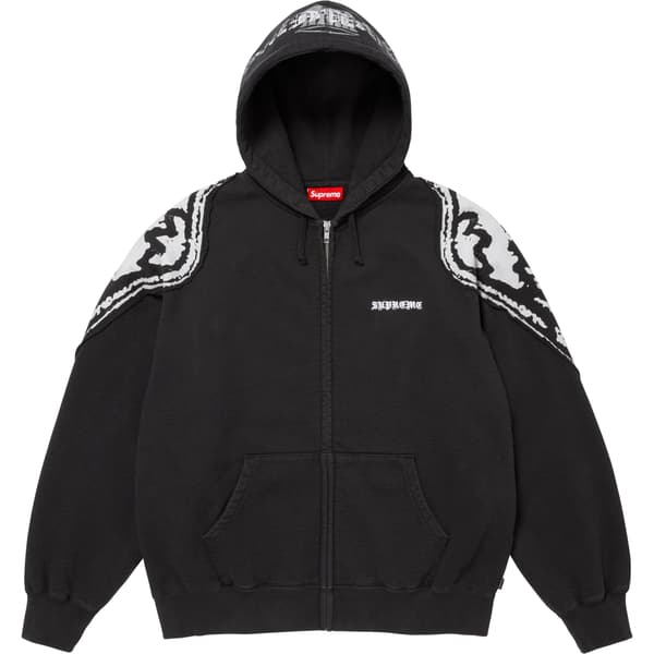 Supreme Wings Zip Up Hooded Sweatshirt - Black (front)