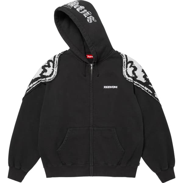 Supreme Wings Zip Up Hooded Sweatshirt - Black (front)