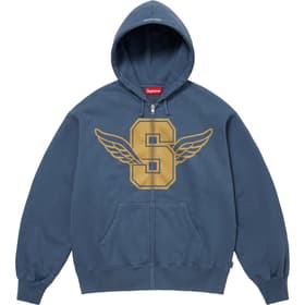 Supreme Wings Zip Up Hooded Sweatshirt Dark Blue