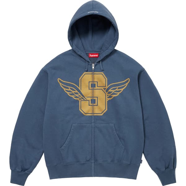Supreme Wings Zip Up Hooded Sweatshirt - Dark Blue (front)