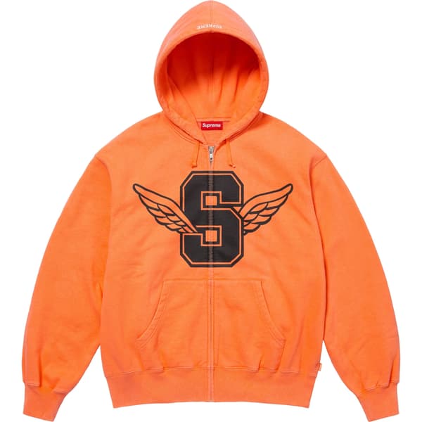 Supreme Wings Zip Up Hooded Sweatshirt - Light Orange (front)