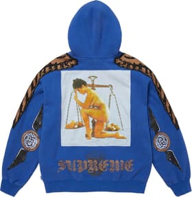Supreme Wings Zip Up Hooded Sweatshirt Royal