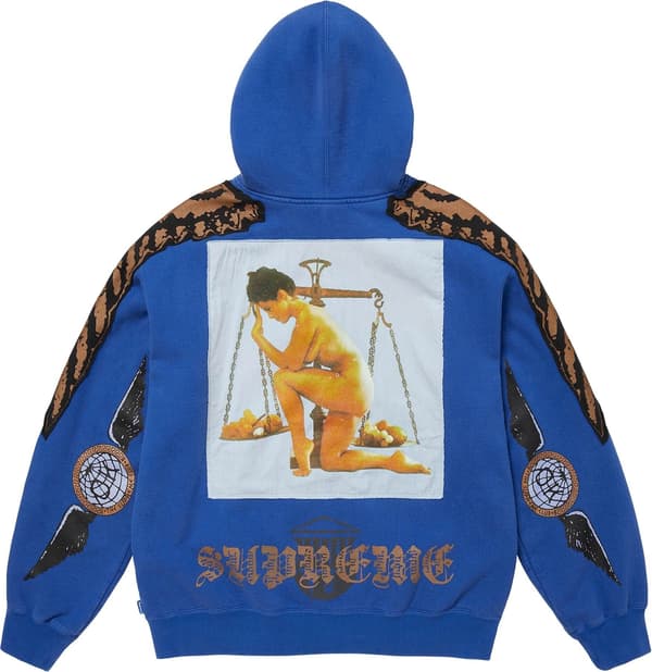 Supreme Wings Zip Up Hooded Sweatshirt - Royal (front)